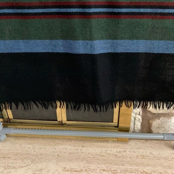 Navy plaid wrap. - Picture 5 of 7